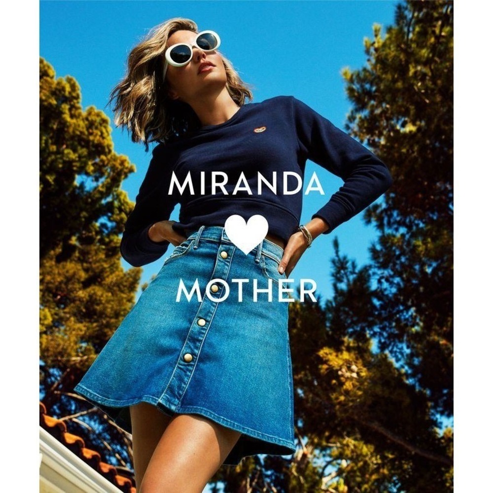 🆕 MOTHER x Miranda Kerr The Snap Down Mini Flare Skirt‎ High Spirits 27 $198